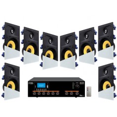 Impiantofilodiffusione Negozio Amplificatore e 8 diffusori da incasso