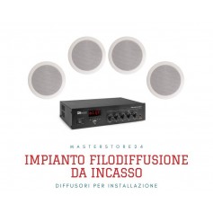 Impianto filodiffusione 4/6 diffusori incasso e Amplificatore con sorgenti