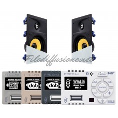 Impianto Filodiffusione Framless di Qualità da incasso con amplificatore e diffusori da incasso