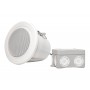 Diffusore rotondo da incasso a soffitto, IP33C, fornito con calotta antifiamma.