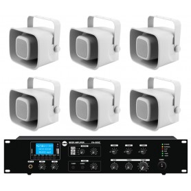 Impianto diffusione sonora per grandi spazi all'aperto