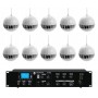Impianto diffusione sonora con 5 diffusori a sospensione a Amplificatore MULTIZONA con sorgenti