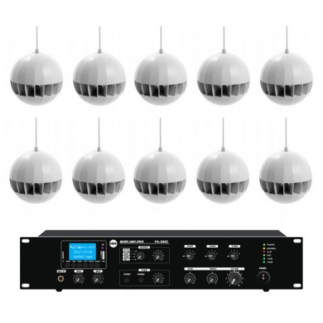 Impianto diffusione sonora con 5 diffusori a sospensione a Amplificatore MULTIZONA con sorgenti