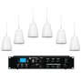 Impianto audio di filodiffusione sonora con 4 diffusori a sospensione a Amplificatore con sorgenti