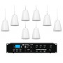 Impianto audio di filodiffusione sonora con 4 diffusori a sospensione a Amplificatore con sorgenti