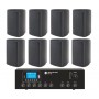 Sistema per filodiffusione composto da Amplificatore 5 zone con sorgenti e 10 diffusori bianchi da parete