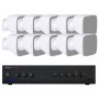 Sistema audio in kit per filodiffusione MONOZONA - Amplificatore e 6 diffusori da parete