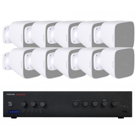 Sistema audio in kit per filodiffusione MONOZONA - Amplificatore e 6 diffusori da parete