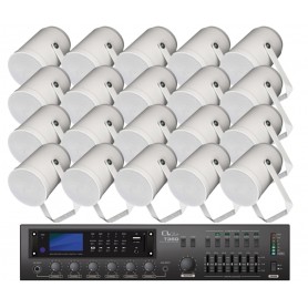 Impianto audio di filodiffusione stradale e per spazi aperti ideale per musica e parole