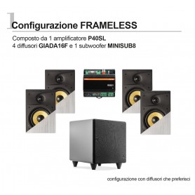 Sistema multimediale con player WIFI e diffusori incasso + subwoofer