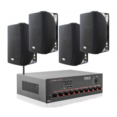 Sistema Audio filodiffusione Amplificatore Radio/USB/SD/Bluetooth + 4 Diffusori