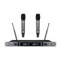 Set doppio radiomicrofono uhf con 2 trasmettitori palmari