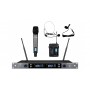 Set doppio radiomicrofono uhf con tx palmare e bodypack