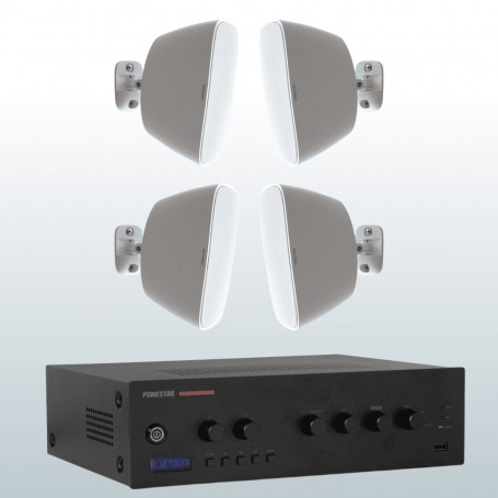 Impianto audio 2 zone con 4/6/8 altoparlanti da parete