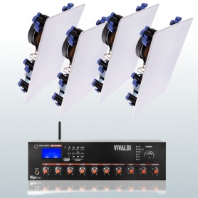 Impiantofilodiffusione Negozio Amplificatore e 8 diffusori da incasso