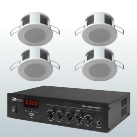 Impianto filodiffusione 4/6 mini diffusori incasso e Amplificatore con sorgenti