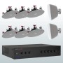 Impianto audio combinato 2 zone incasso - parete