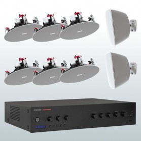 Impianto audio combinato 2 zone incasso - parete