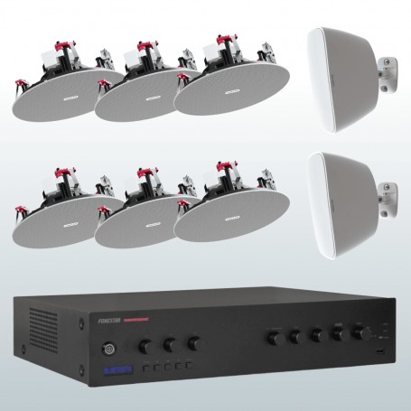 Impianto audio combinato 2 zone incasso - parete