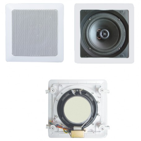 Diffusore quadrato da incasso 2 vie Woofer da 6” - 30W 100V