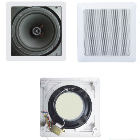 Diffusore quadrato da incasso 2 vie Woofer da 8” - 40W 100V