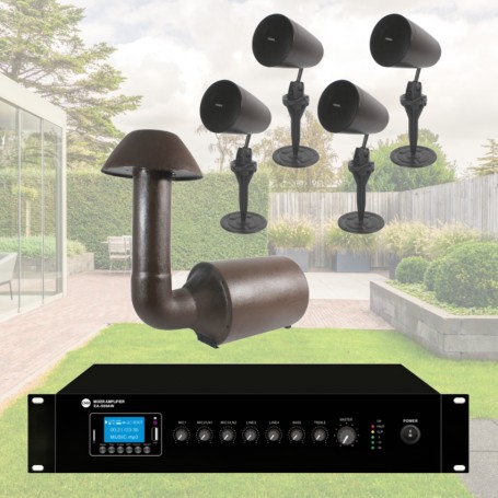 Impianto Audio Giardino diffusori e subwoofer