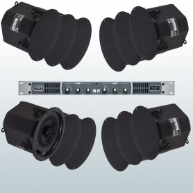 CLOUD CS - Impianto audio 2 zone matrice e 12 diffusori per incasso