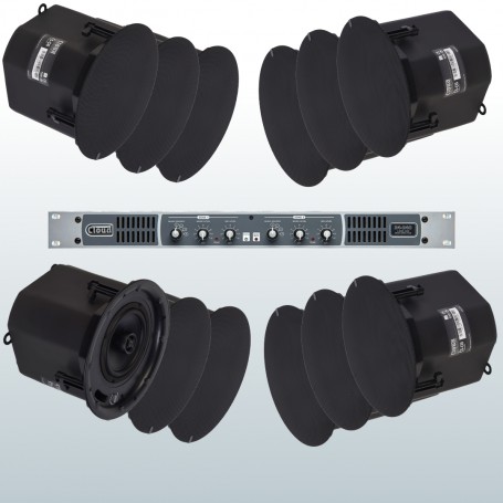 CLOUD CS - Impianto audio 2 zone matrice e 12 diffusori per incasso