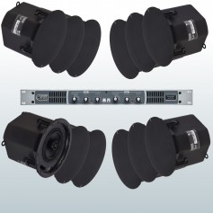 CLOUD CS - Impianto audio 2 zone matrice e 12 diffusori per incasso