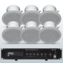 Sistema di filodiffusione amplificatore con sorgenti RADIO/USB e 6 Diffusori 2 vie HI_FI per cartongesso