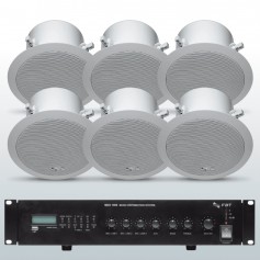 Sistema di filodiffusione amplificatore con sorgenti RADIO/USB e 6/8 Diffusori 2 vie HI_FI per cartongesso