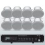 Sistema di filodiffusione amplificatore con sorgenti RADIO/USB e 6 Diffusori 2 vie HI_FI per cartongesso