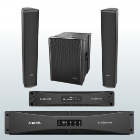 Sistema audio 2.1 voce e musica per sale conferenza