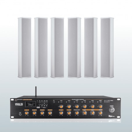 Impianto audio diffusori a colonna IP65 waterproof.