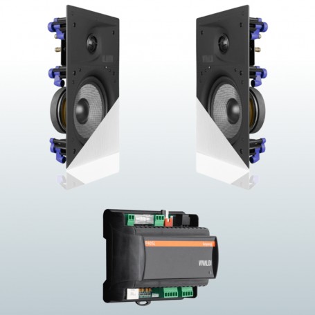 Sistema 4 diffusori da incasso e amplificatore da barra din con gestione da APP