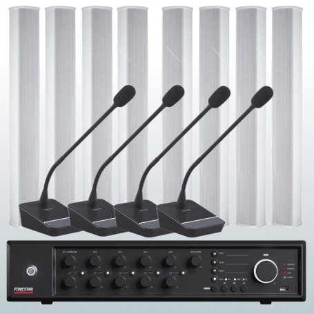 Impianto audio voce per conferenza 8 diffusori
