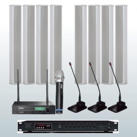 Sistema audio per conferenza con microfonia