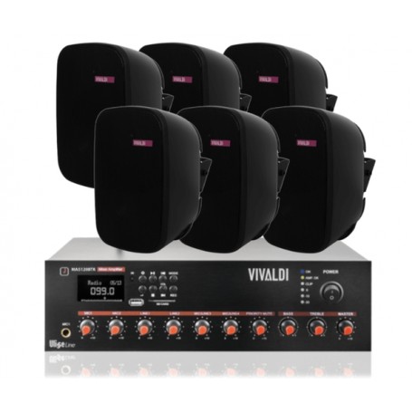 Sistema audio musica diffusa amplificatore e diffusori 3 Vie indoor/outdoor