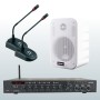 Impianto Filodiffusione completo - Amplificatore integrato, Diffusori da Parete e microfoni per annunci