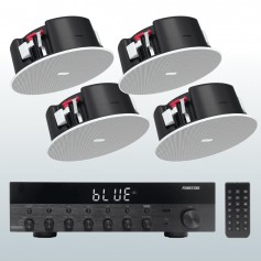 FONSKY6IP - Impianto audio Hi-FI da incasso amplificatore e 4 diffusori ambienti umidi