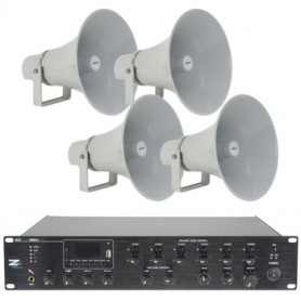Sistema audio per comunicazione e musica diffusa 4/6 diffusori