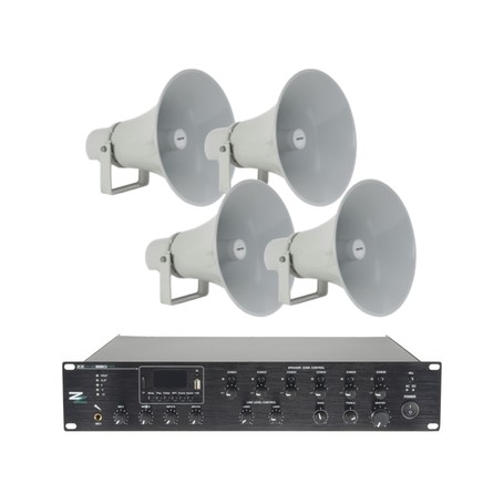 Sistema audio per comunicazione e musica diffusa 4/6 diffusori