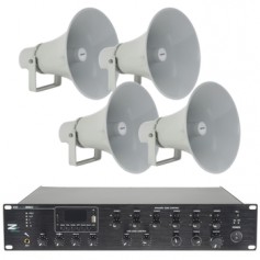 Sistema audio per comunicazione e musica diffusa 4/6 diffusori