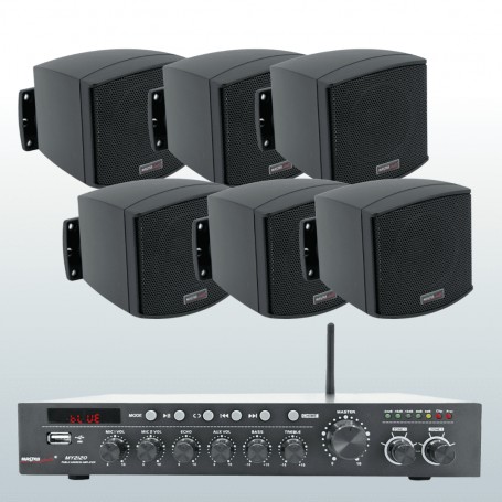 Impianto filodiffusione monozona amplificatore e 8 / 10 diffusori parete