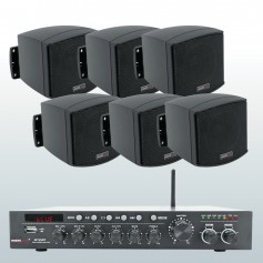 Impianto filodiffusione monozona amplificatore e 8 / 10 diffusori parete