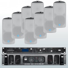 MI8 - Impianto audio musica da esterno 8 diffusori IP65