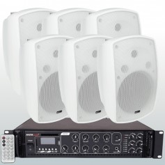 NB800 - Impianto audio filodiffusione 6 zone 6 diffusori 2 vie woofer 8"