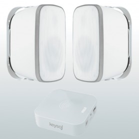 Impianto audio musica con due diffusori IP e mediacenter
