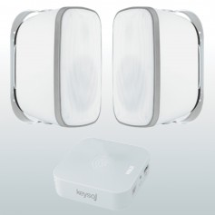 Impianto audio musica con due diffusori IP e mediacenter