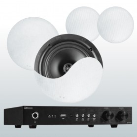 Sistema audio altoparlanti da soffitto e amplificatore streaming WiFi a 2 zone